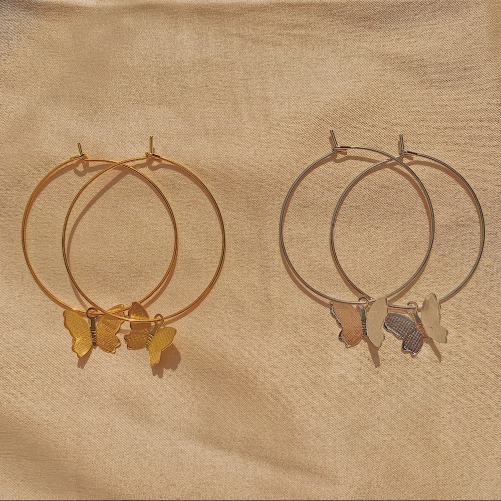 Hanging Butterfly Hoops